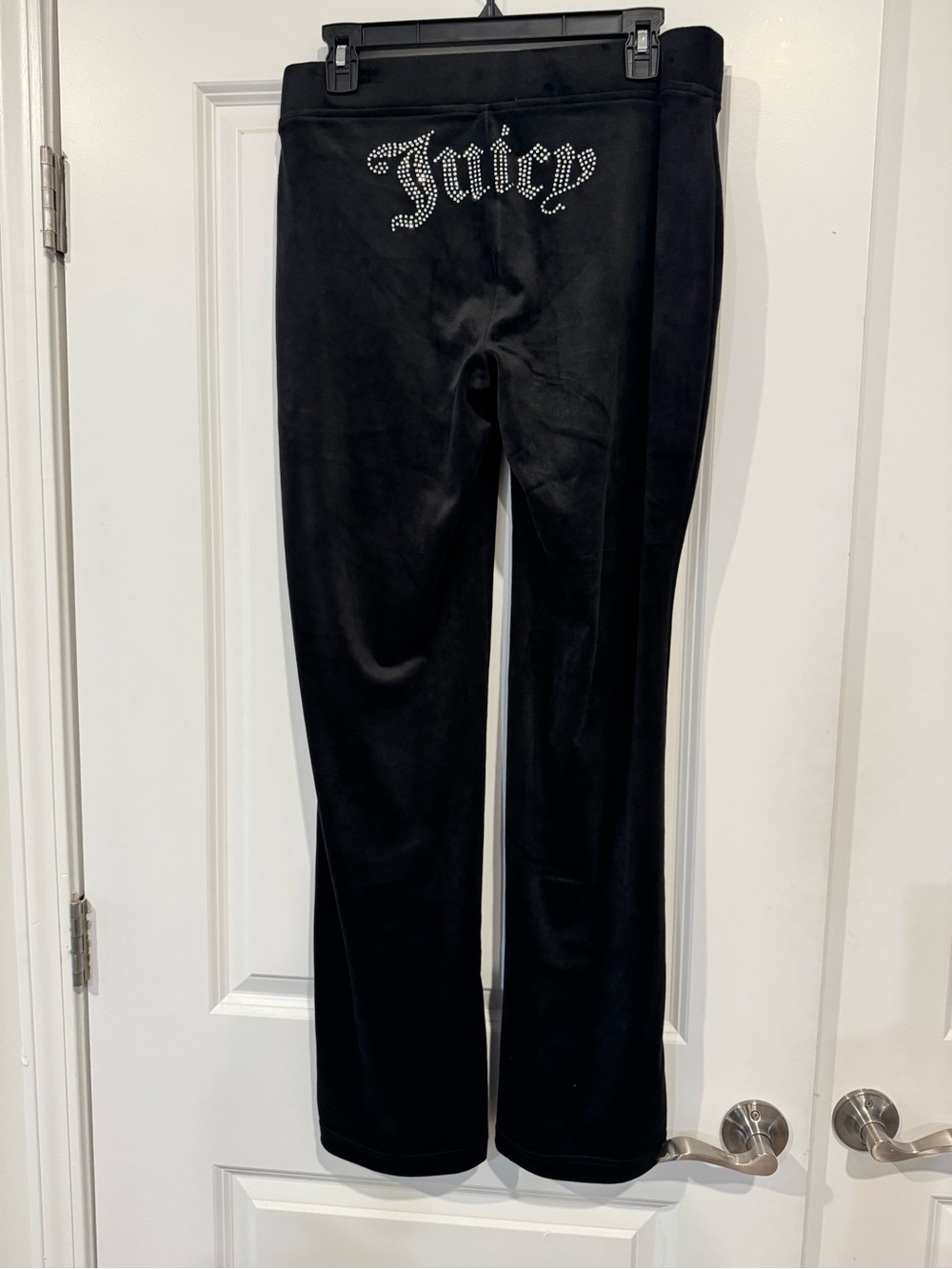 Juicy Couture Black Velvet Wide-Leg Bottoms